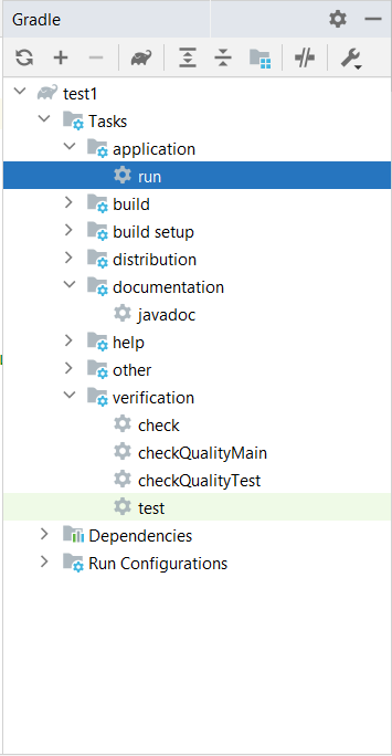 Рисунок 15. Меню Gradle в IntelliJ IDEA